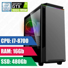 Oyun komputeri GAMEMAX Paladint i7-8700-8GB,480SSD,GTX1660 Super 6GB